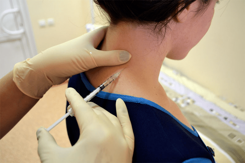 Anesthetic blockade of osteochondrosis