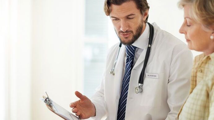 A woman with a doctor